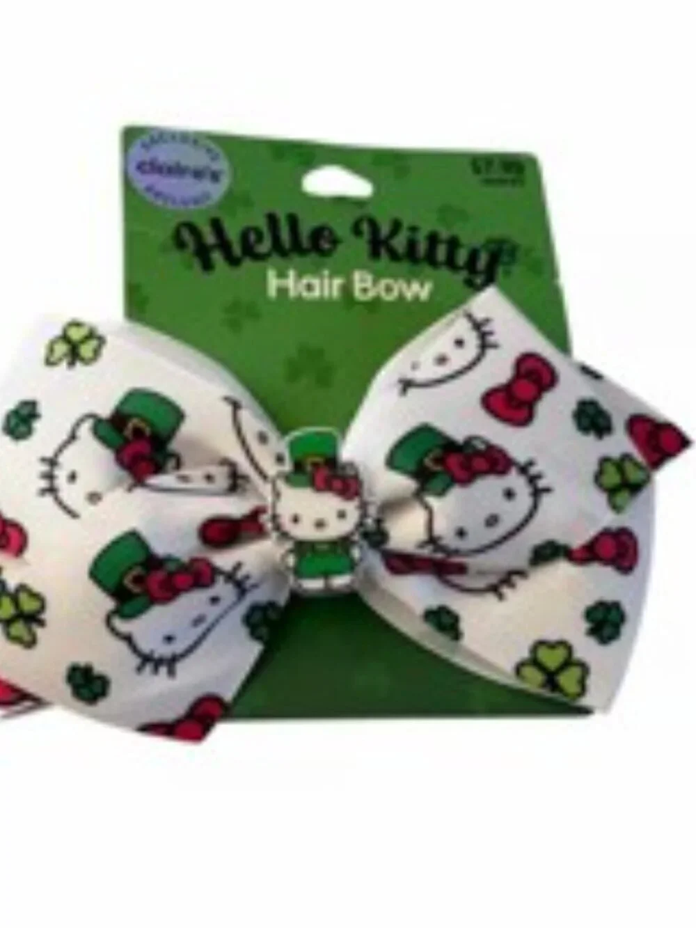 Sanrio Hello Kitty Beanie Knit Hat Cap Christmas Girls One Size/Hair Clip Bow